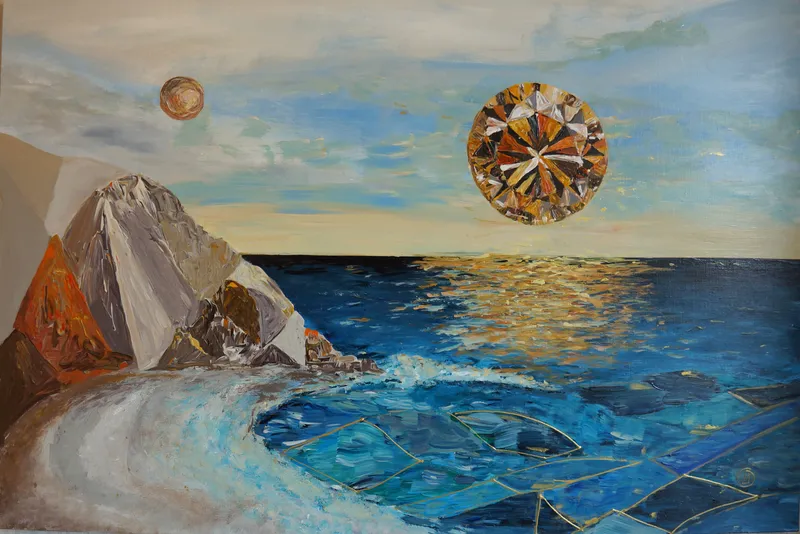 Картина «Закат. Бухта.» — авторская работа художницы Шаляпиной Ольги, 80х120 см